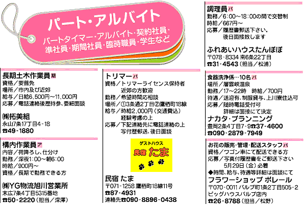 旭川初のフリーペーパー 創刊25年 ライナーネットワーク 求人広告 2009年 5月 22日号